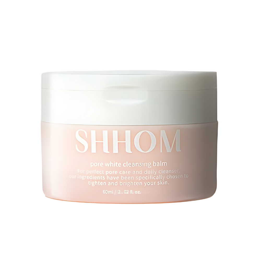 SHHOM Pore White Cleansing Balm 60ml in a sleek jar, perfect for deep cleansing and removing impurities from your skin.