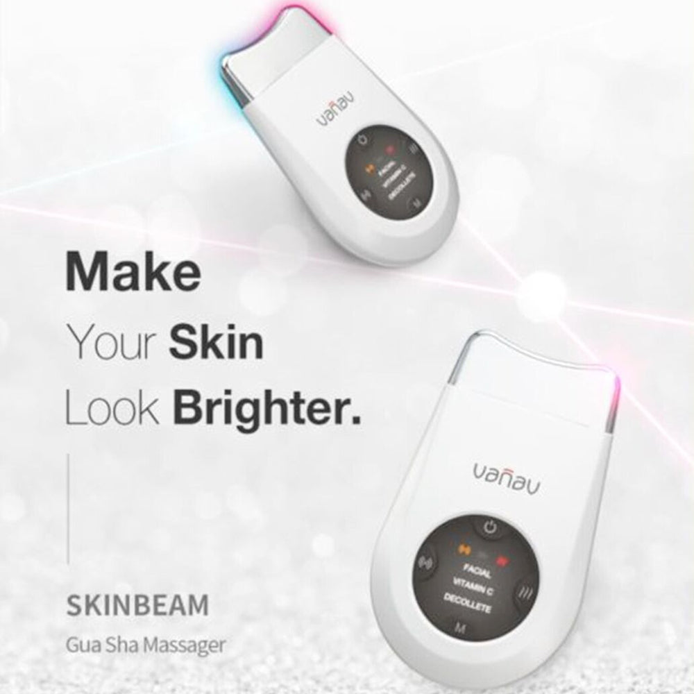 VANAV Skin Beam, a small device emitting red light to enhance skin rejuvenation.