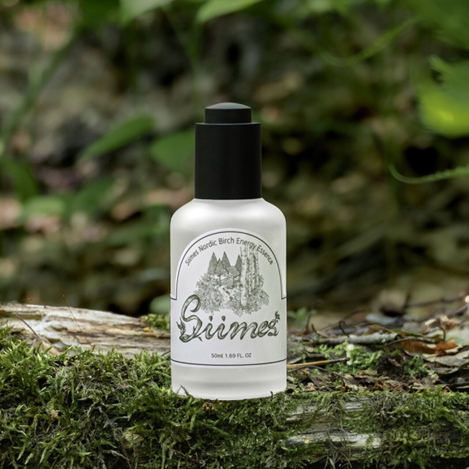 Siimes Nordic Birch Energy Essence, 50ml bottle, designed with a clean look that emphasizes its natural birch essence.