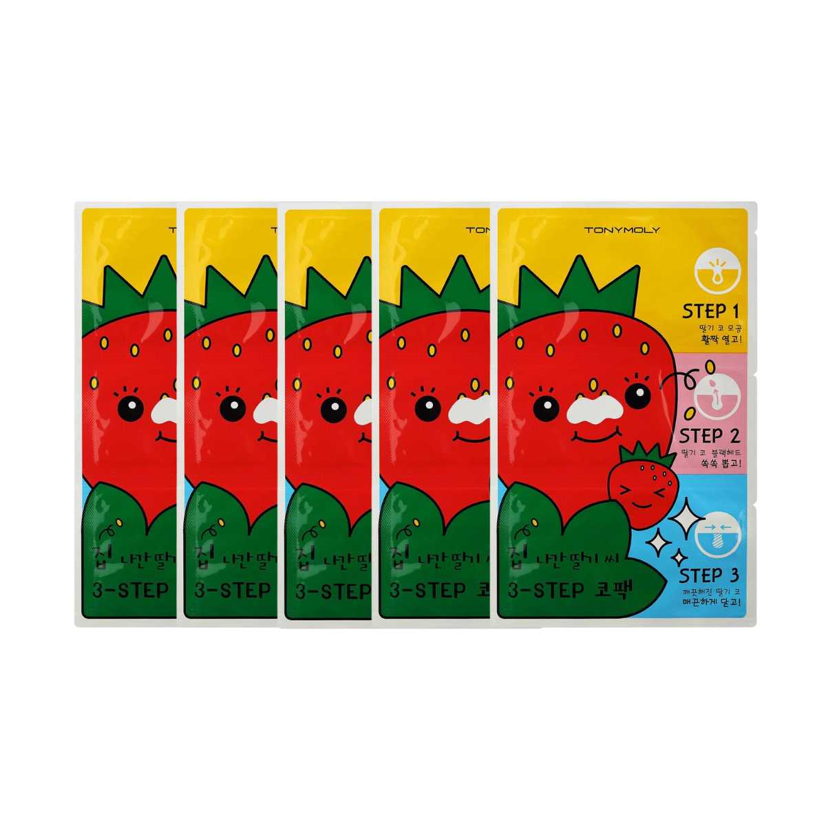 (Matt) TONYMOLY Runaway Strawberry Seeds 3 Step Nose Pack 6g (5ea/10ea) - DODOSKIN