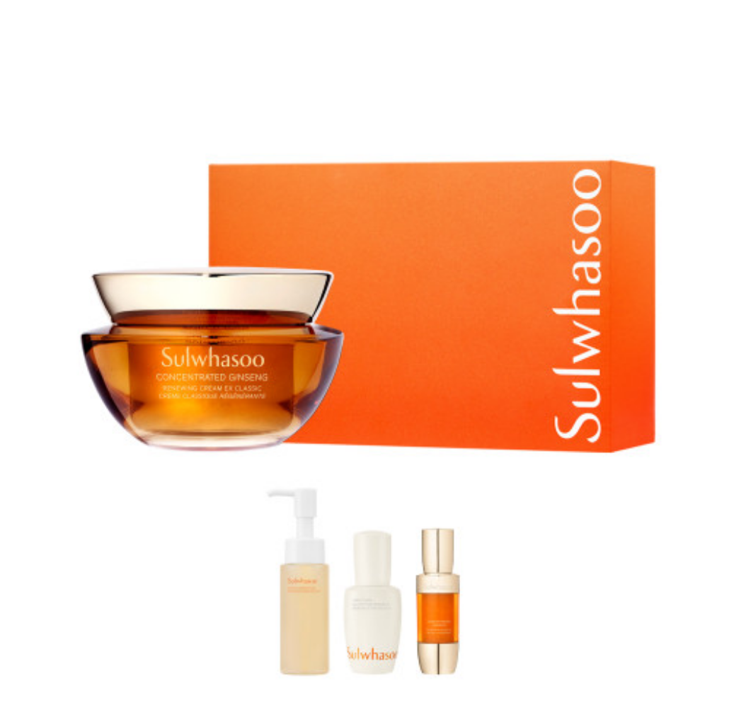 A set of Sulwhasoo Concentrated Ginseng Renewing Cream EX, featuring classic packaging.
