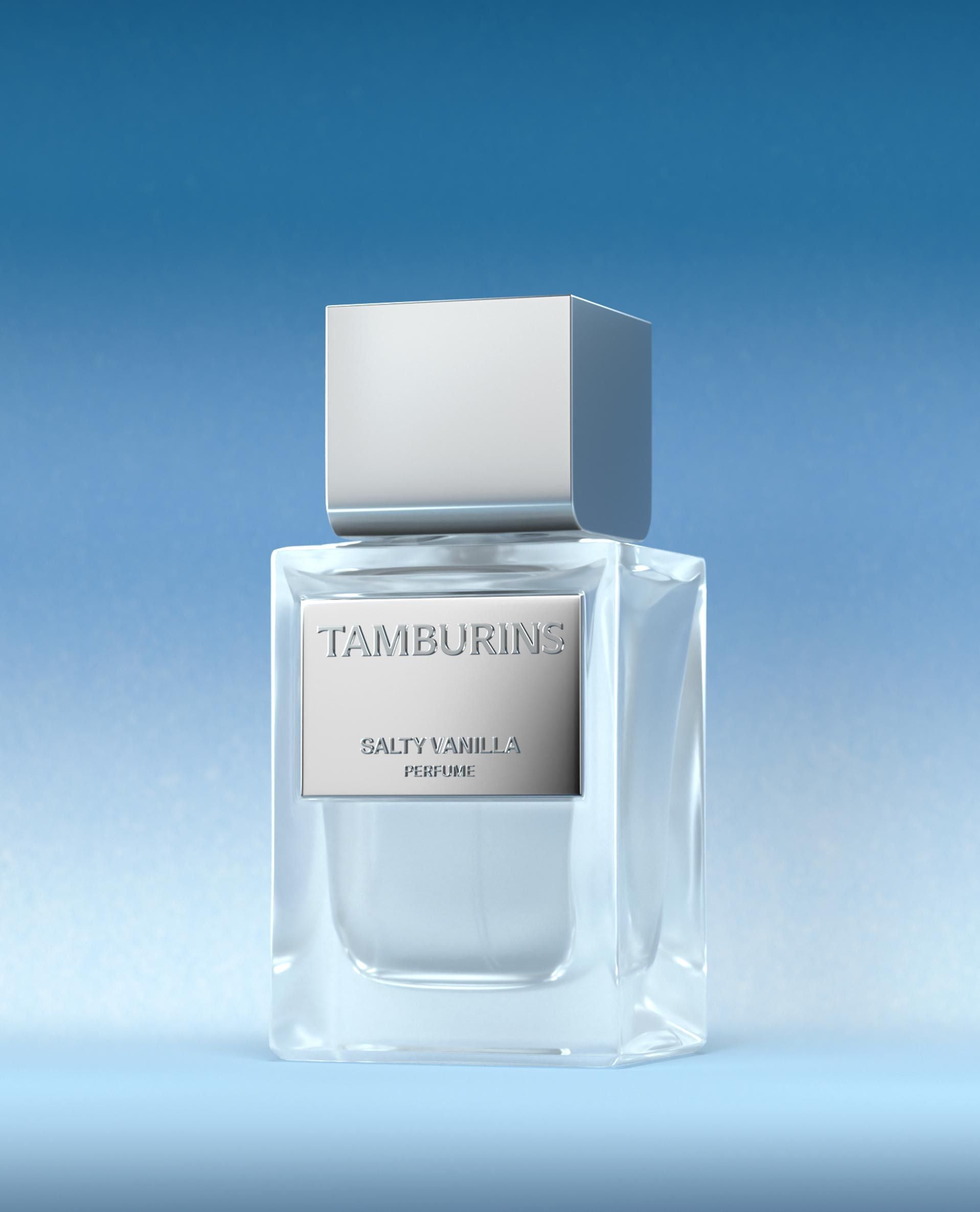 Tamburins perfume with a hint of salty vanilla, offered in 11ml and 50ml sizes.