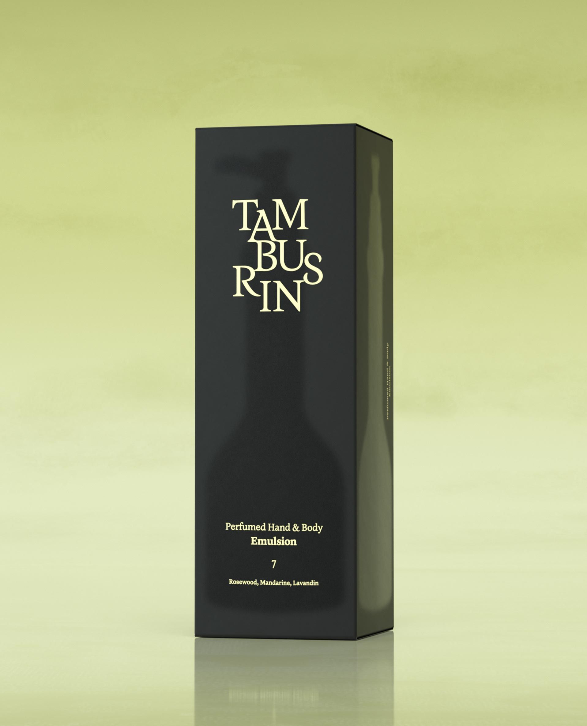 Get the ultimate hand & body emulsion with TAMBURINS Perfume. 250ml bottle, 3 types available.