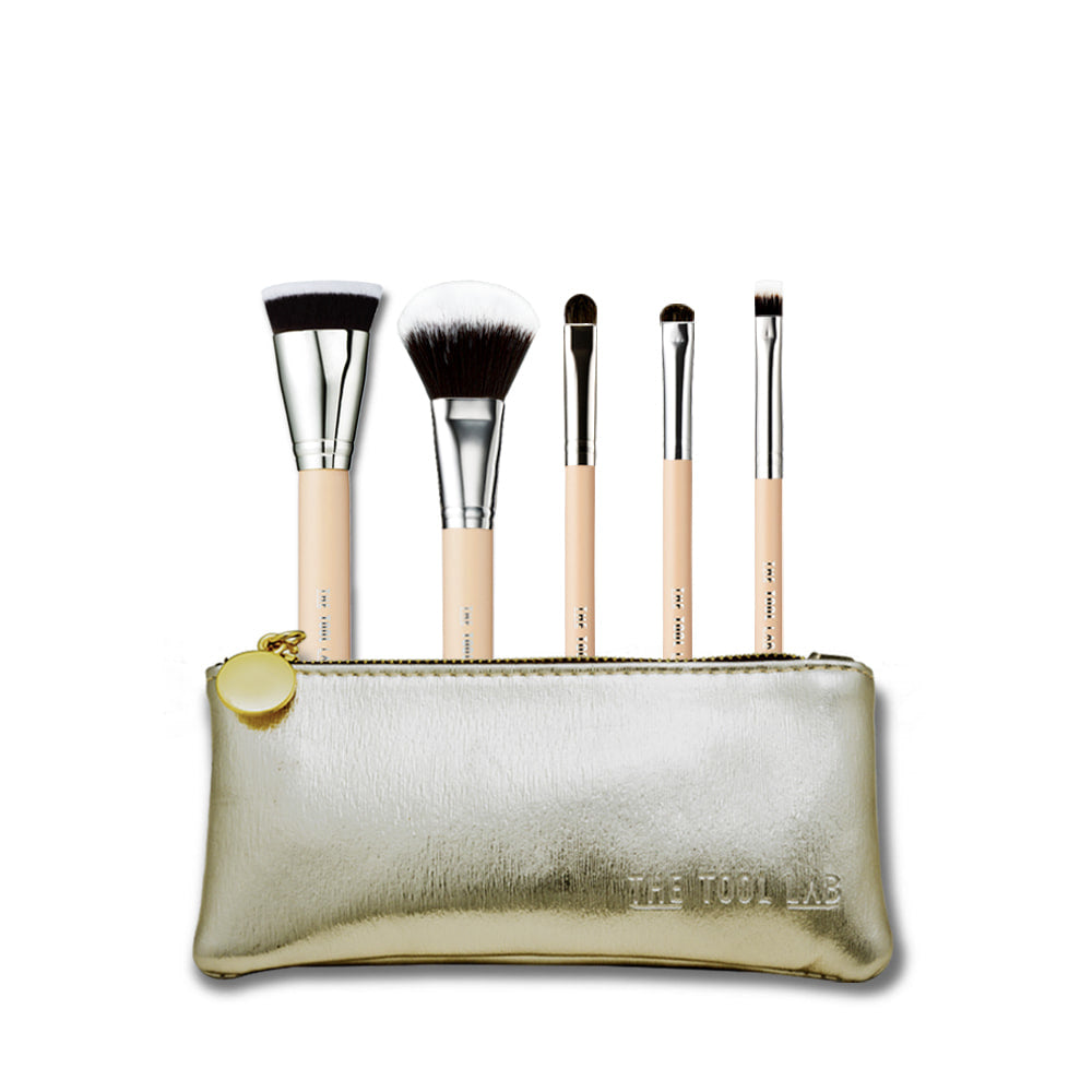 THE TOOL LAB 501 Mini Brush Kit is a compact collection of high-quality makeup brushes designed for precise and versatile application. 