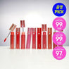 Display of TONYMOLY Perfect Lips Shocking Lip Tint, featuring 10 shades in 4g tubes, ideal for bold lip color.