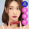 Array of 10 colors of TONYMOLY Perfect Lips Shocking Lip Tint, each 4g tube promising intense lip pigmentation.