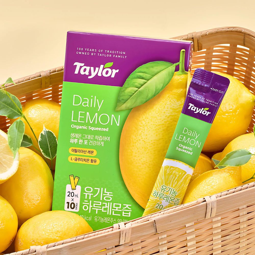 Enjoy the taste of pure, organic lemons with the convenience of Taylor Daily Lemon Organic Squeezed sticks.