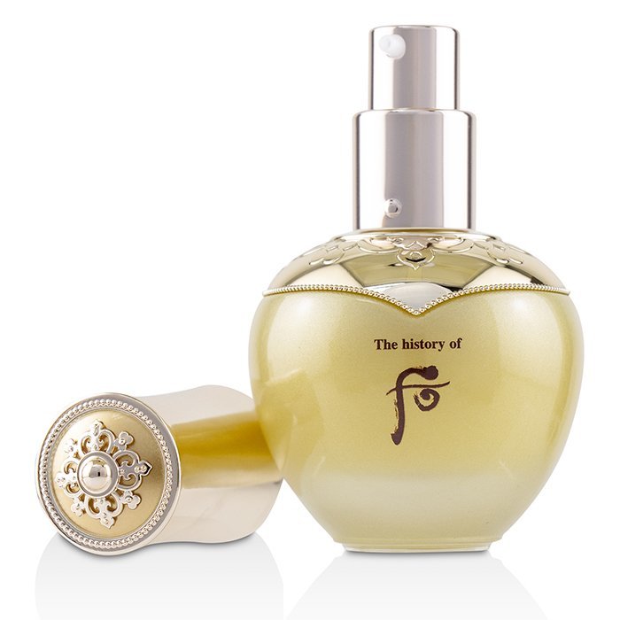 Luxurious History of Whoo Cheongidan HwaHyun Gold Ampoule, showcasing radiant skin and timeless beauty in a stunning bottle.