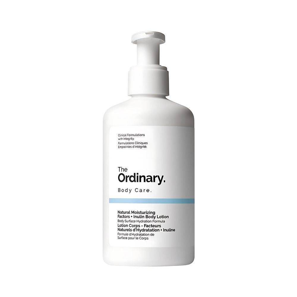 The Ordinary Natural Moisturizing Factors + Inulin Body Lotion 240ml is a hydrating and skin-soothing body lotion designed to nourish and protect the skin’s natural moisture barrier.