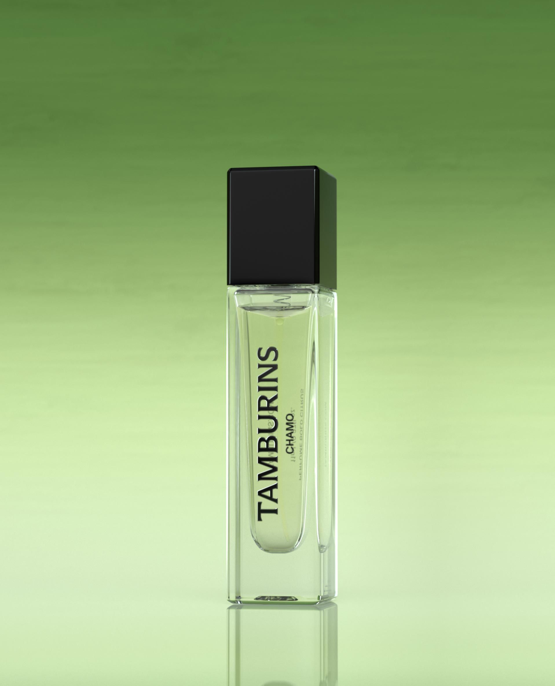 Small TAMBURINS Perfume bottle with #Chamo label.