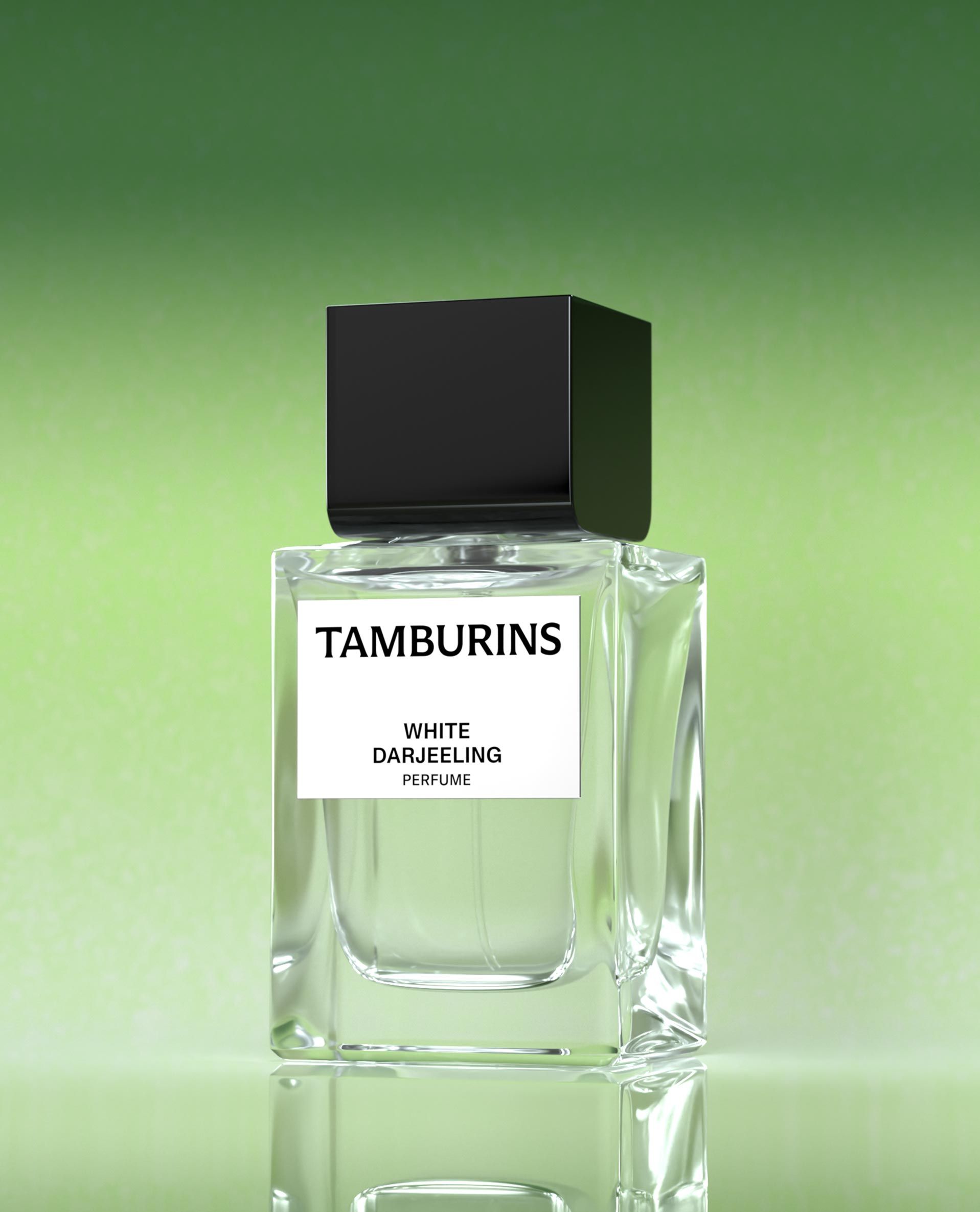 a bottle of tamburins white diamond perfume