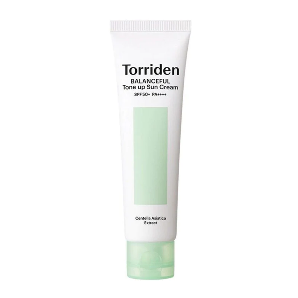 The Torriden Balanceful Cica Tone Up Sun Cream is a multifunctional sunscreen designed to provide sun protection while offering additional skin benefits