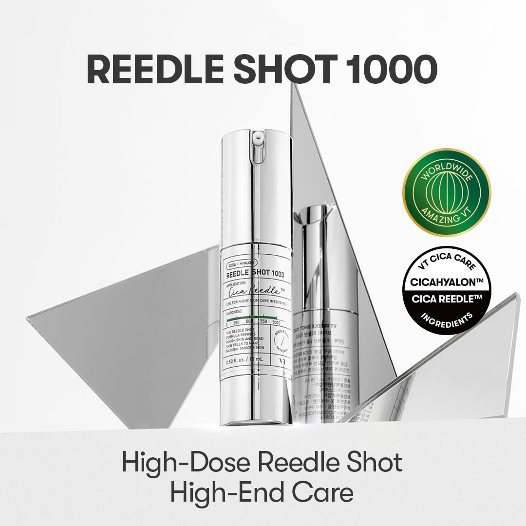 VT Cosmetics Cica Reedle Shot, 15ml bottle, perfect for calming skin with a chic design and effective formula.