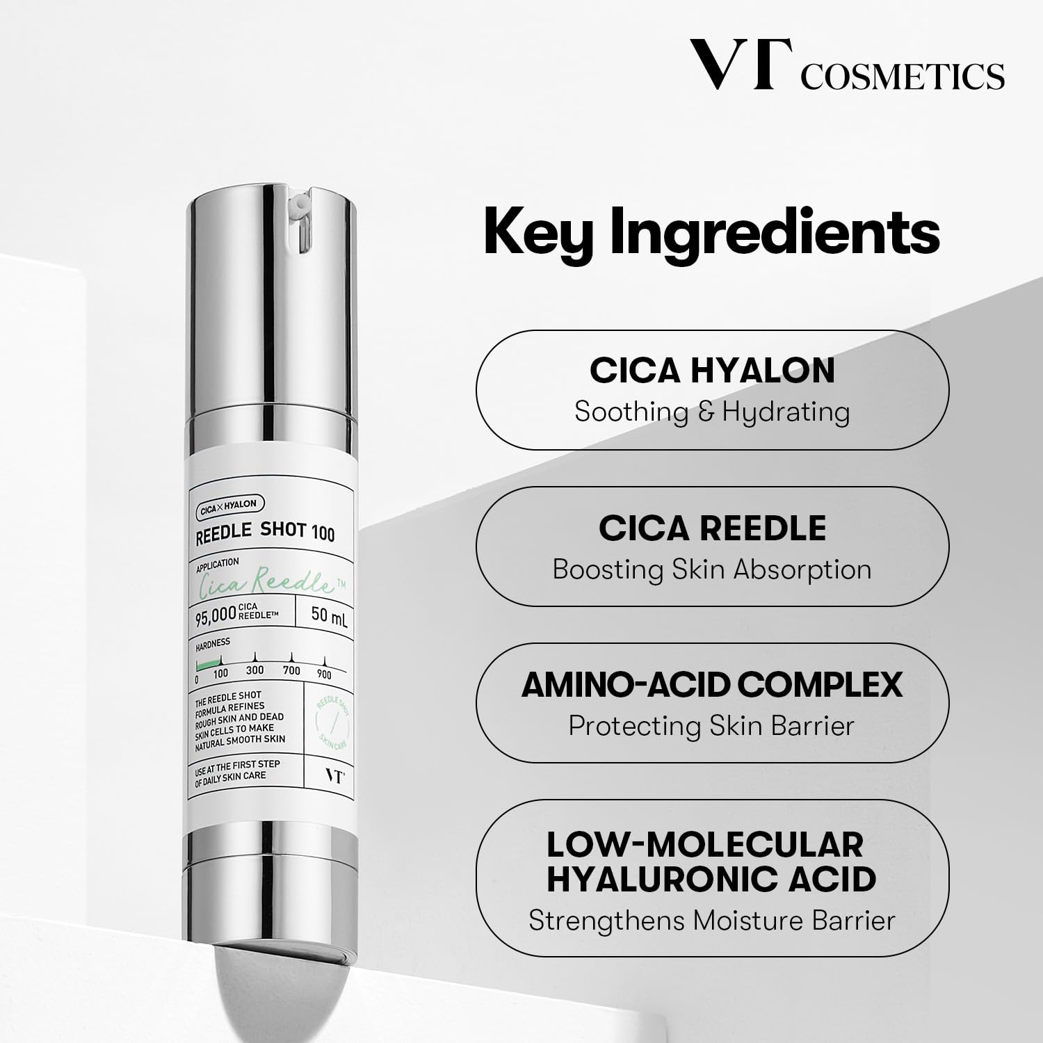 VT Cosmetics Cica Reedle Shot 700 Essence in a 30ml container, promoting skin health with a focus on calming properties.