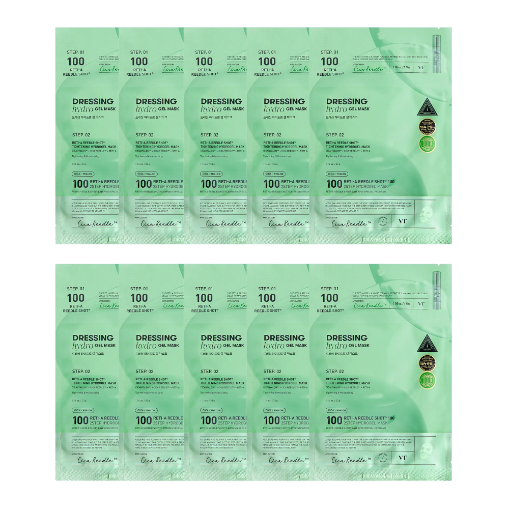 VT Cosmetics Reti-A Reedle Shot 100 2-Step Hydrogel Mask 5ea/10ea