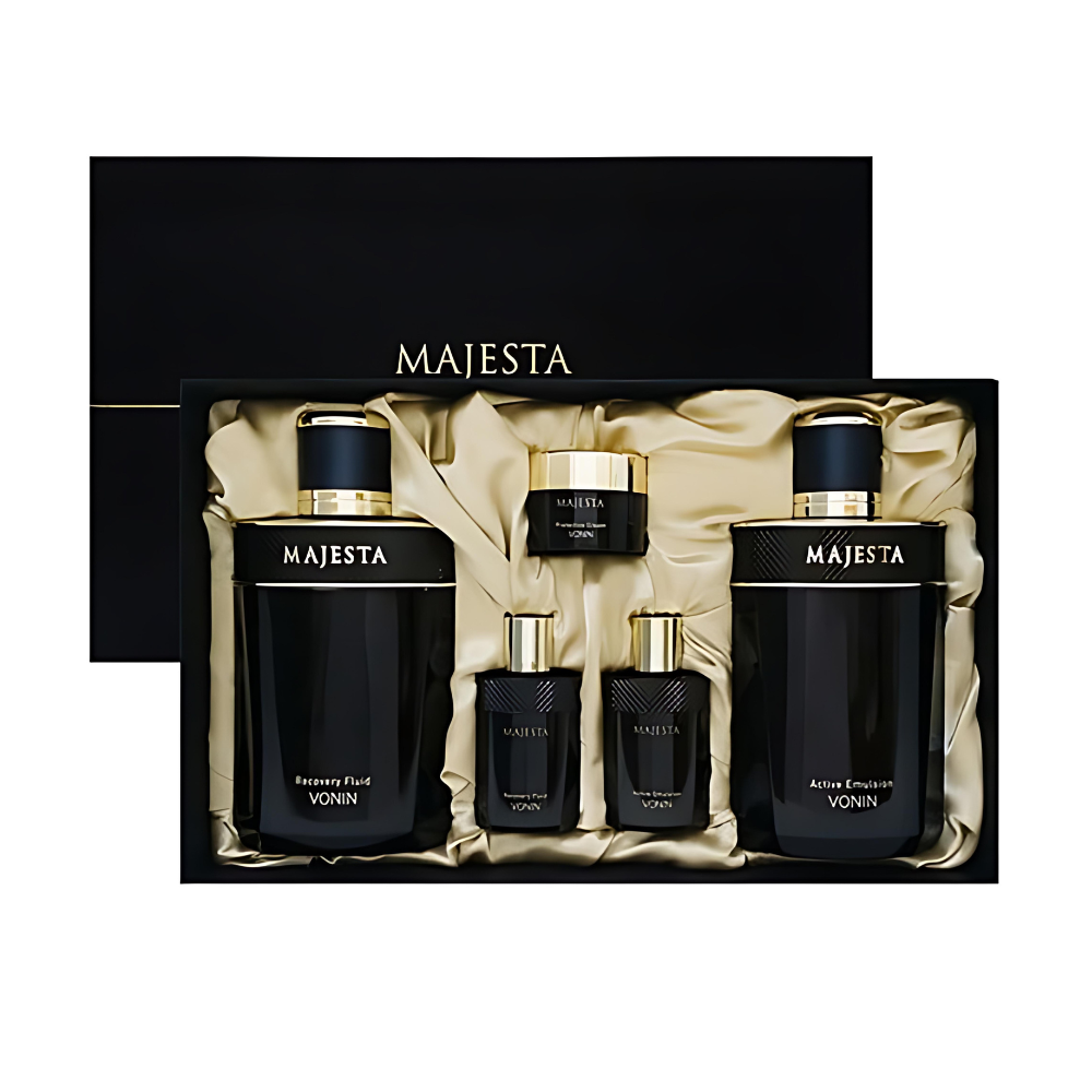 Vonin Majesta Recovery Fluid Set: Luxurious skincare products for skin rejuvenation and hydration.