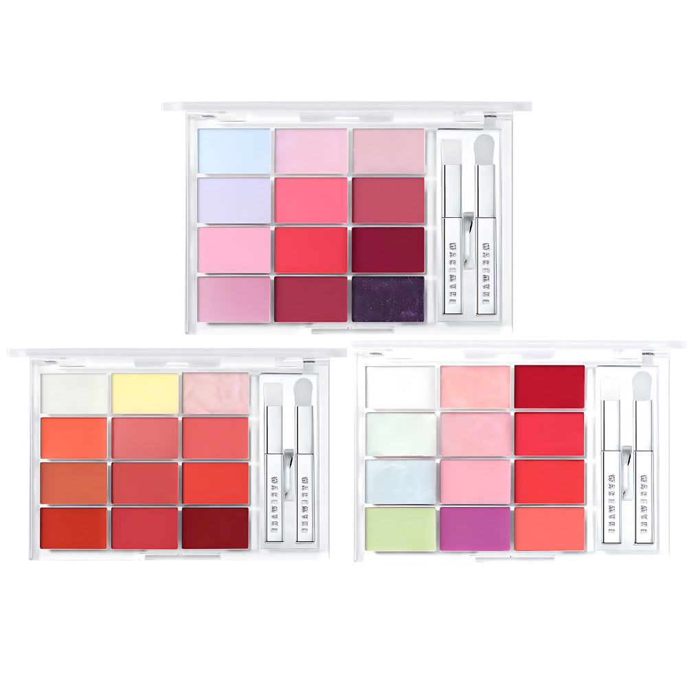 WAKEMAKE Soft Coloring Lip Palette with 12 shades for a vibrant, soft lip look. Perfect for any occasion!