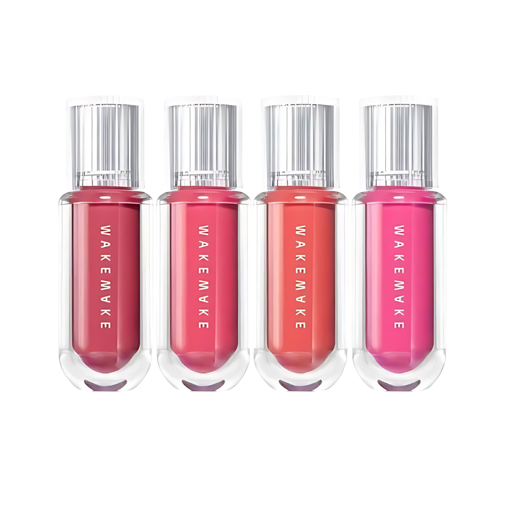 WAKEMAKE's Watery Tok Tint Renewal set with six 4g colors, ideal for adding a refreshing tint to your lips.