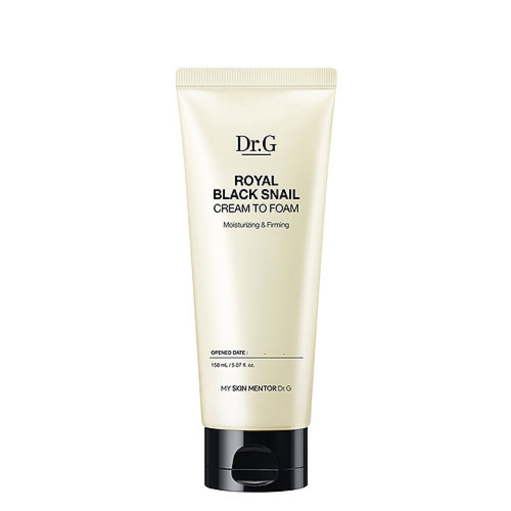 [Dr.G] ROYAL BLACK SNAIL CREAM TO FOAM - This luxurious cream-to-foam formula deeply cleanses, hydrates, and rejuvenates your skin.