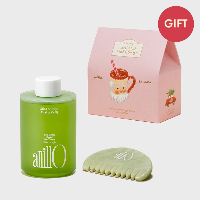 [Gift Packaging] anillO Lime Sunday Refresh Gua Sha Comb Set (+ Free Gift Perfume)