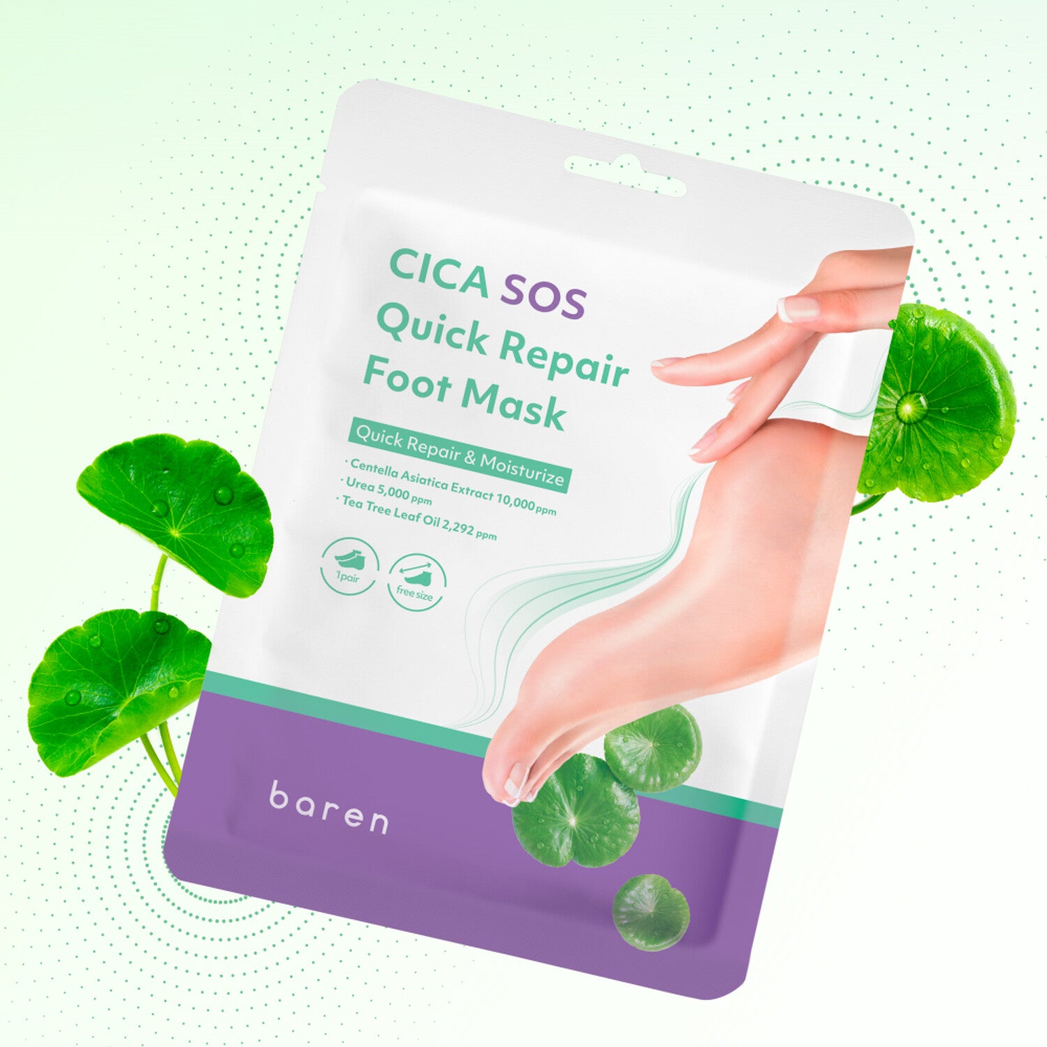 baren Cica SOS Quick Repair Foot Mask 18ml * 3ea