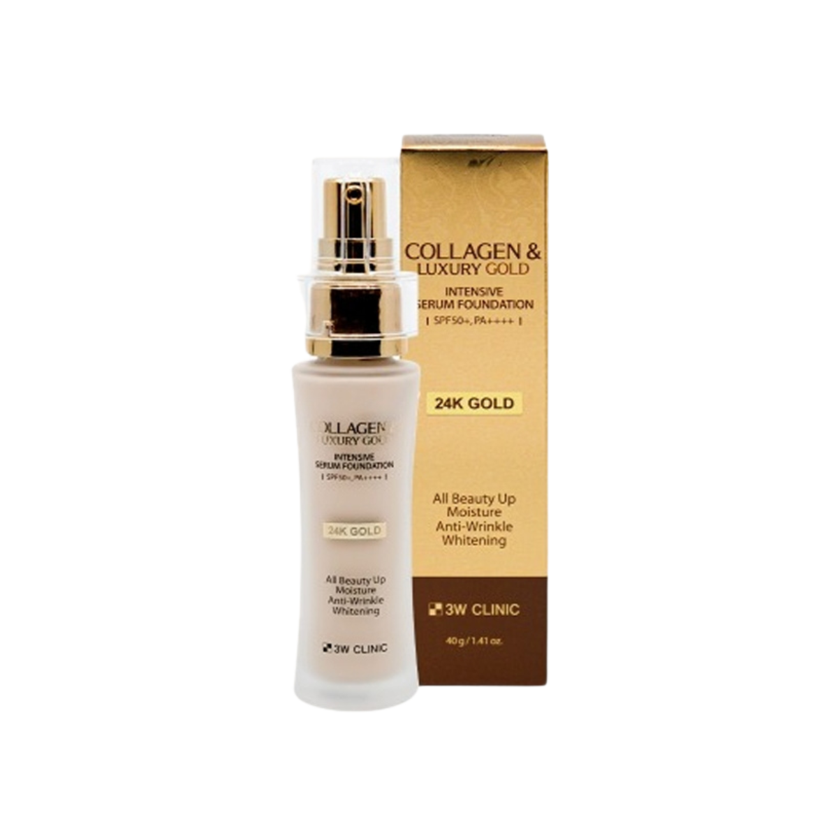 (Matt) 3W CLINIC Collagen & Luxury Gold Intensive Serum Foundation SPF50+ PA++++ 40g - DODOSKIN