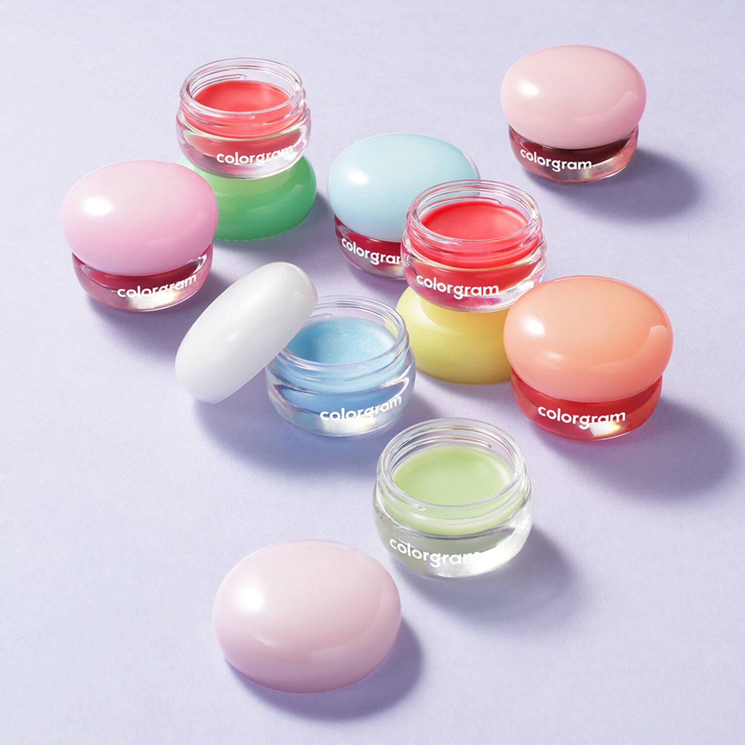 A 3.5g jar of Colorgram Tintin Dory Lip Jam, designed to keep your lips colorful and moisturized all day long.