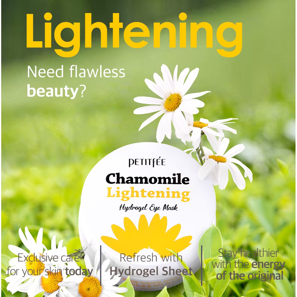 PETITFEE Chamomile Lightening Hydrogel Eye Mask 60ea (30days) - DODOSKIN