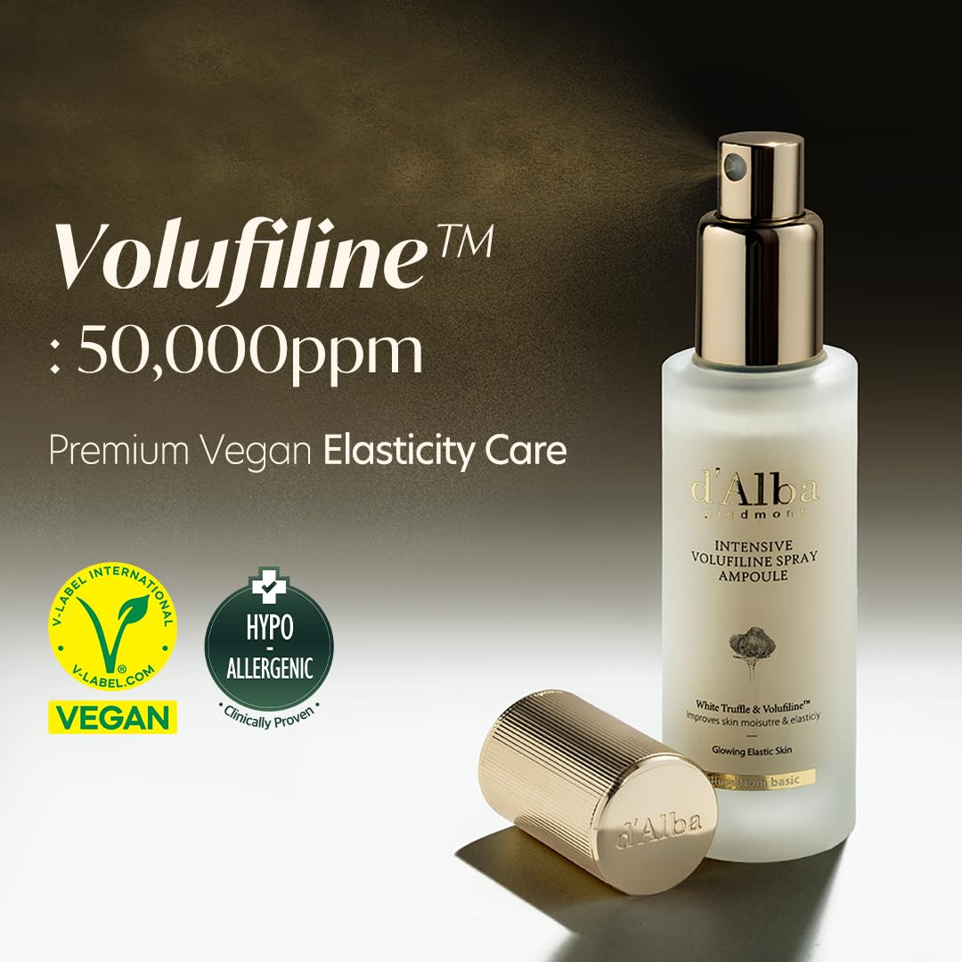 Visual of dabla anti-aging serum in d'Alba Intensive Volufiline Spray Ampoule 50ml bottle.