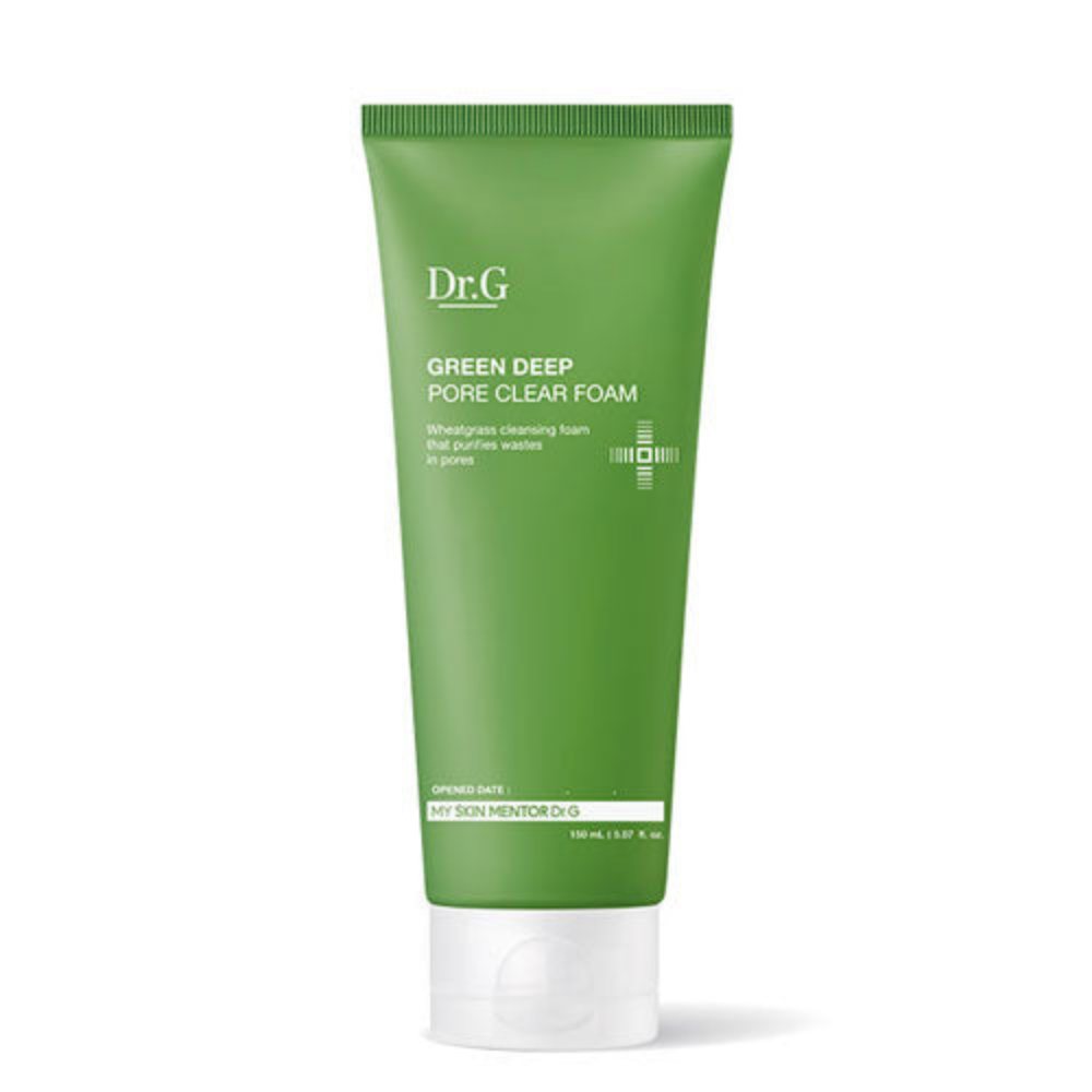 [Dr.G] GREEN DEEP PORE CLEAR FOAM - helps absorb the smallest impurities, pulling them out of the pores, as well as brightens