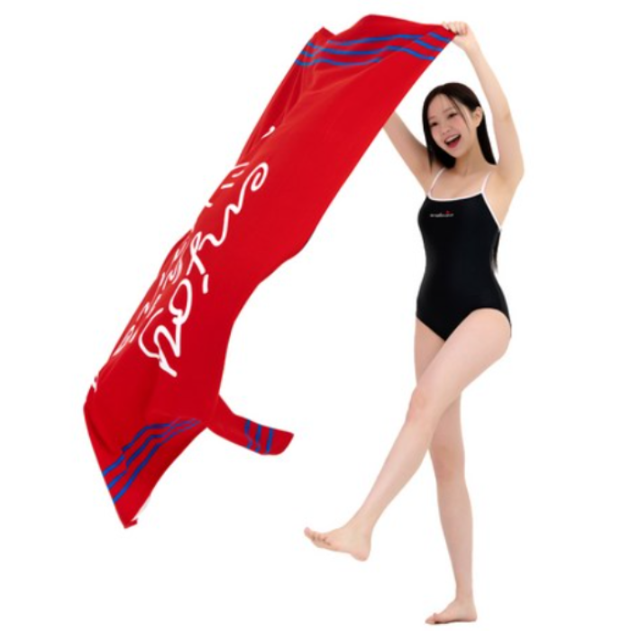 Weeknine Smile Beach Towel, Red-1pc