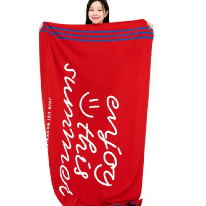 Weeknine Smile Beach Towel, Red-1pc