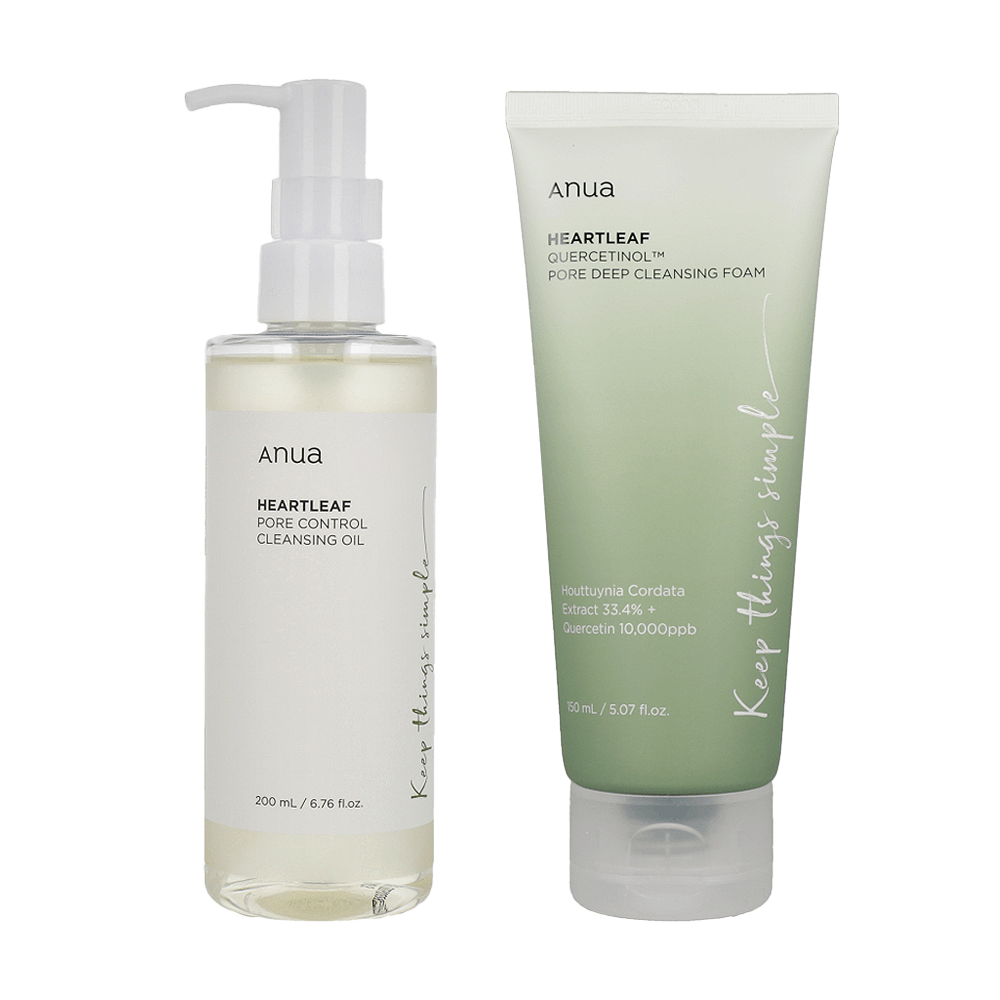 Anua Cleansing SET: Cleansing Oil and Foam for gentle and effective skincare routine.