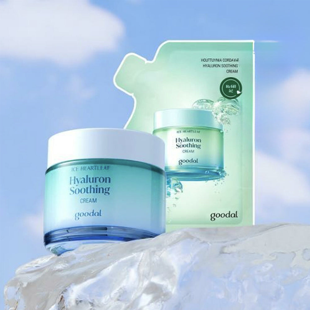 Goodal Heartleaf Hyaluron Soothing Cream 75 ml Nachfüll -Set