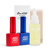 JELLO JELLO 3-Piece Set (Peel Off Base Gel 10ml + Top Gel 10ml + One Kill Remover 30ml)