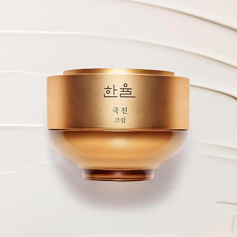Enhance your skincare routine with The Face Shop's Hanyul Geuk Jin Cream, a 50ml jar of golden goodness.