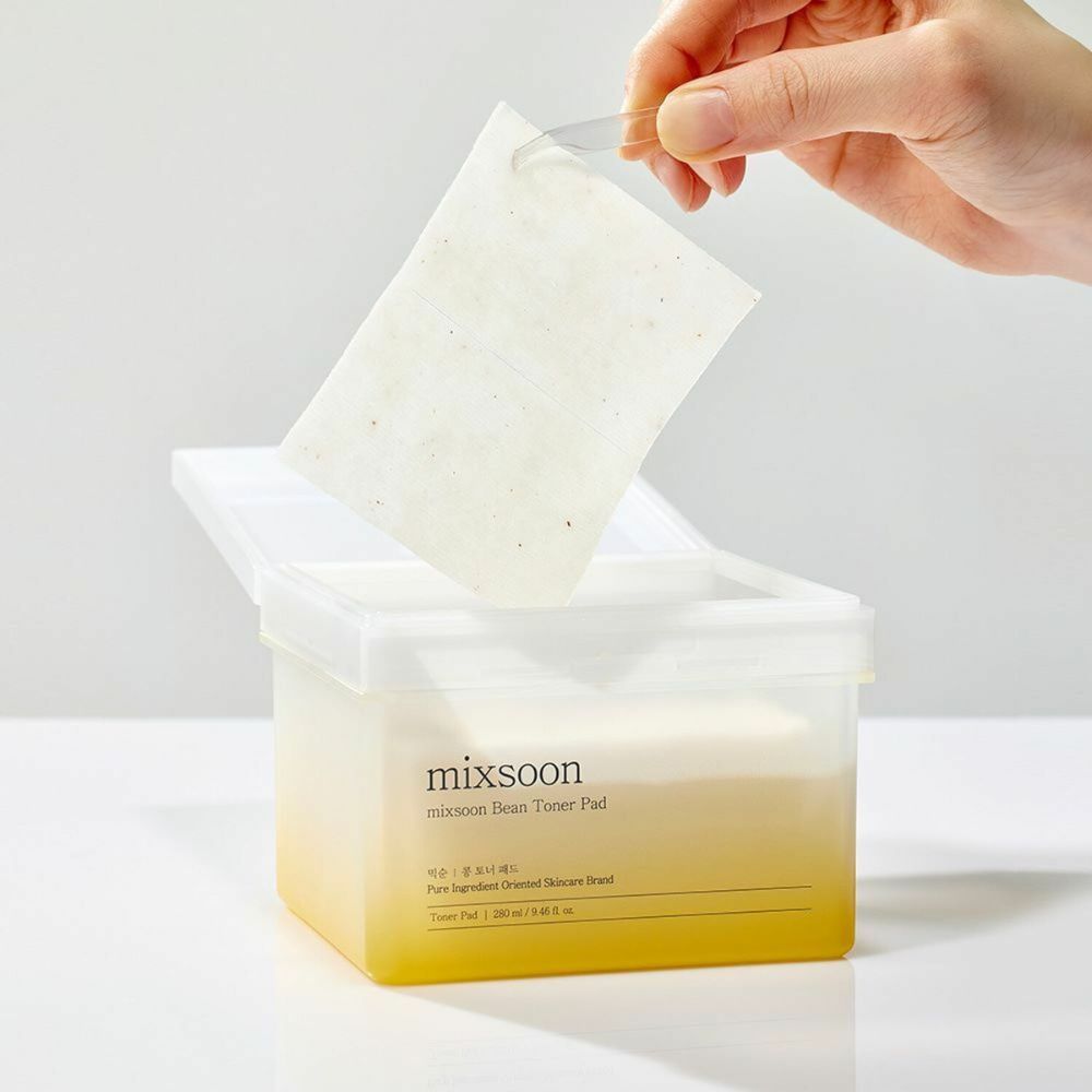 These toner pads are infused with bean extracts known for their moisturizing and brightening properties. 