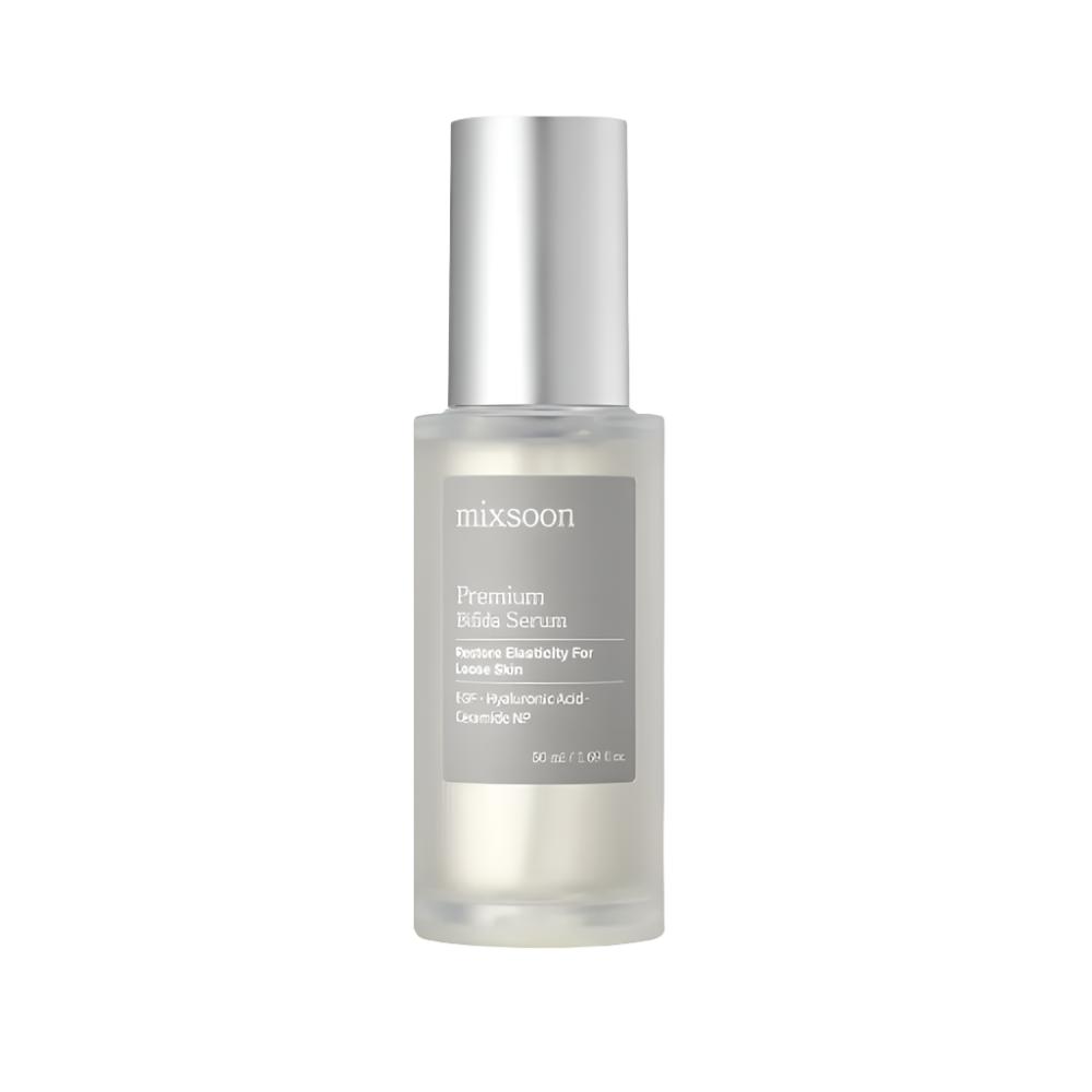 The mixsoon Premium Bifida Serum 50ml is a high-performance serum formulated with bifida ferment lysate, a probiotic ingredient known for its soothing and repairing properties.