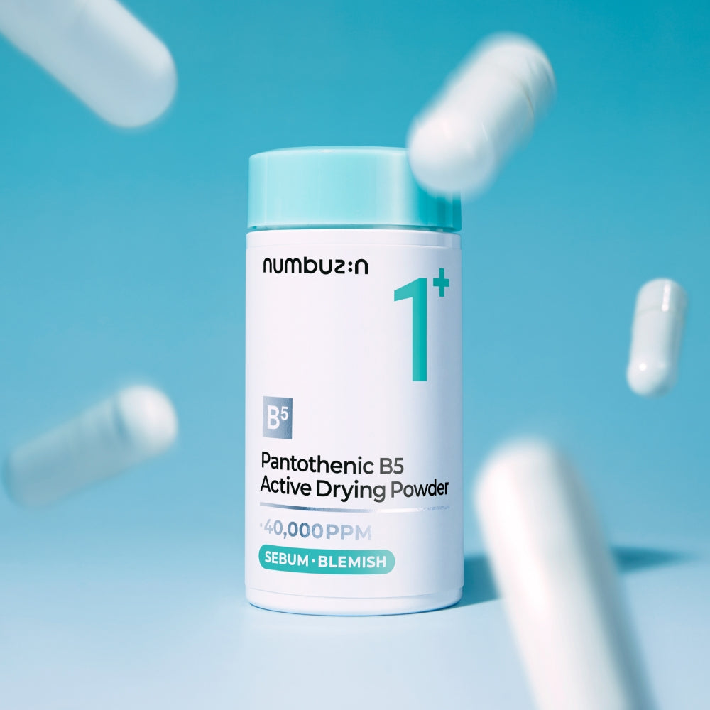Numbuzin No.1 Pantothenic B5 Active Drying Powder in a 7g bottle.