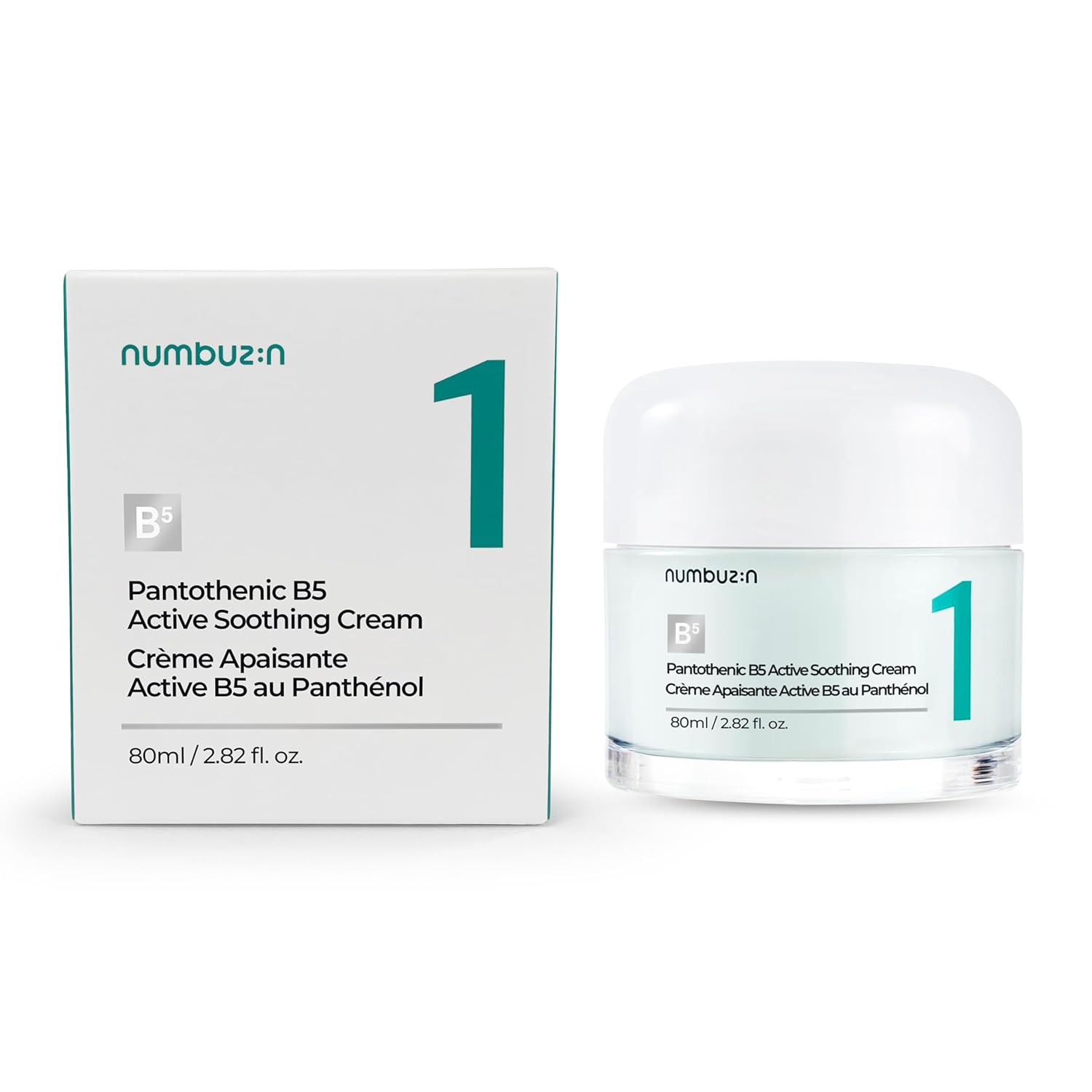 80ml Numbuzin Pantothenic B5 Active Soothing Cream - a calming cream enriched with vitamin B5.