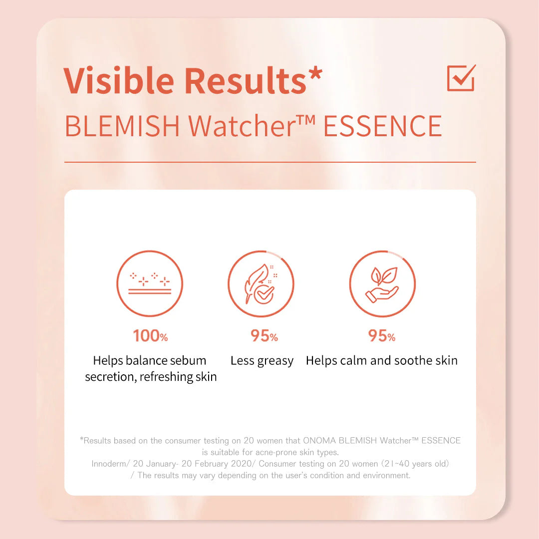 Sleek 35ml onoma Blemish Watcher Essence bottle.