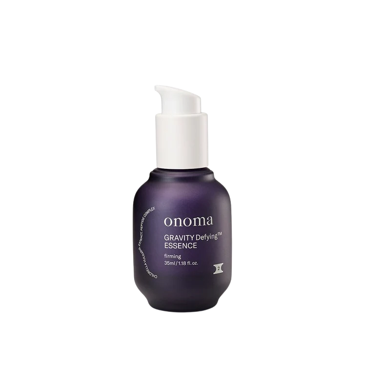 Gravity Defying™ Essence 35ml bottle with sleek design and onoma logo.