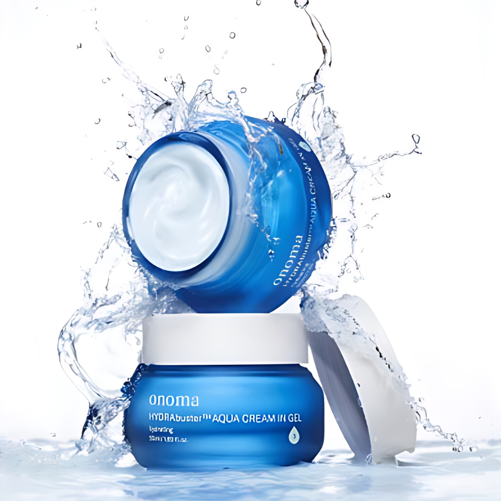 Quench your skin's thirst with onoma's Hydra Buster Aqua Cream in Gel, 25ml/50ml.