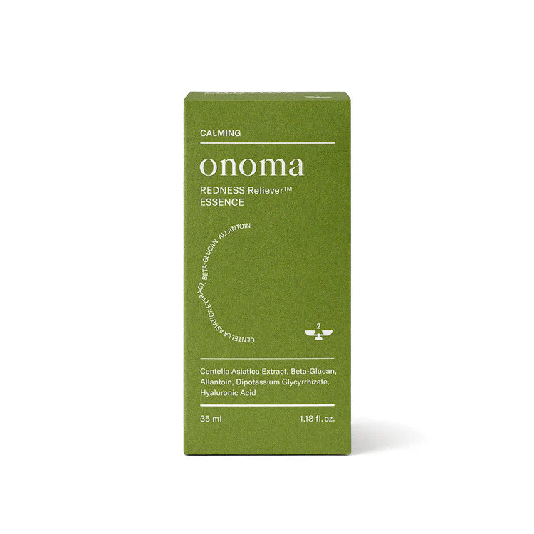 Soothing 35ml onoma REDNESS Reliever™ Essence to alleviate redness and promote skin health.