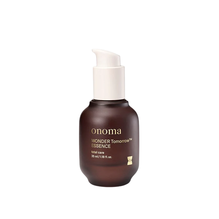 Onoma WONDER Tomorrow™ Essence 35ml bottle with sleek design and vibrant colors, promising a bright and youthful skin transformation