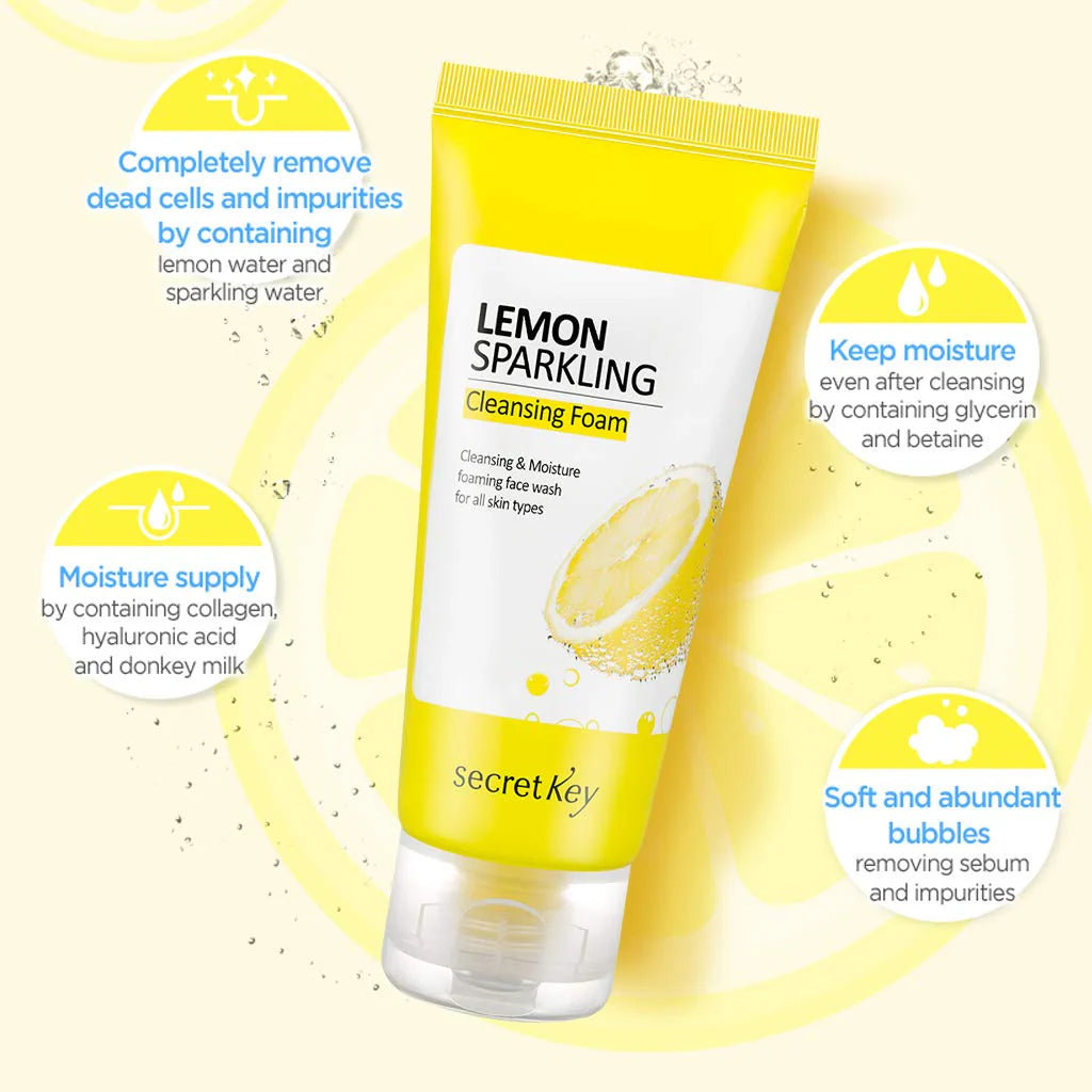 Secret Key Lemon Sparkling Cleansing Foam 200ml - DODOSKIN