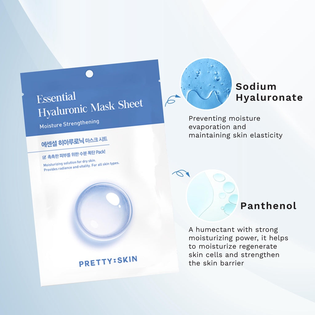 Pretty skin Essential Hyaluronic Mask Sheet 25ml * 10pc - DODOSKIN