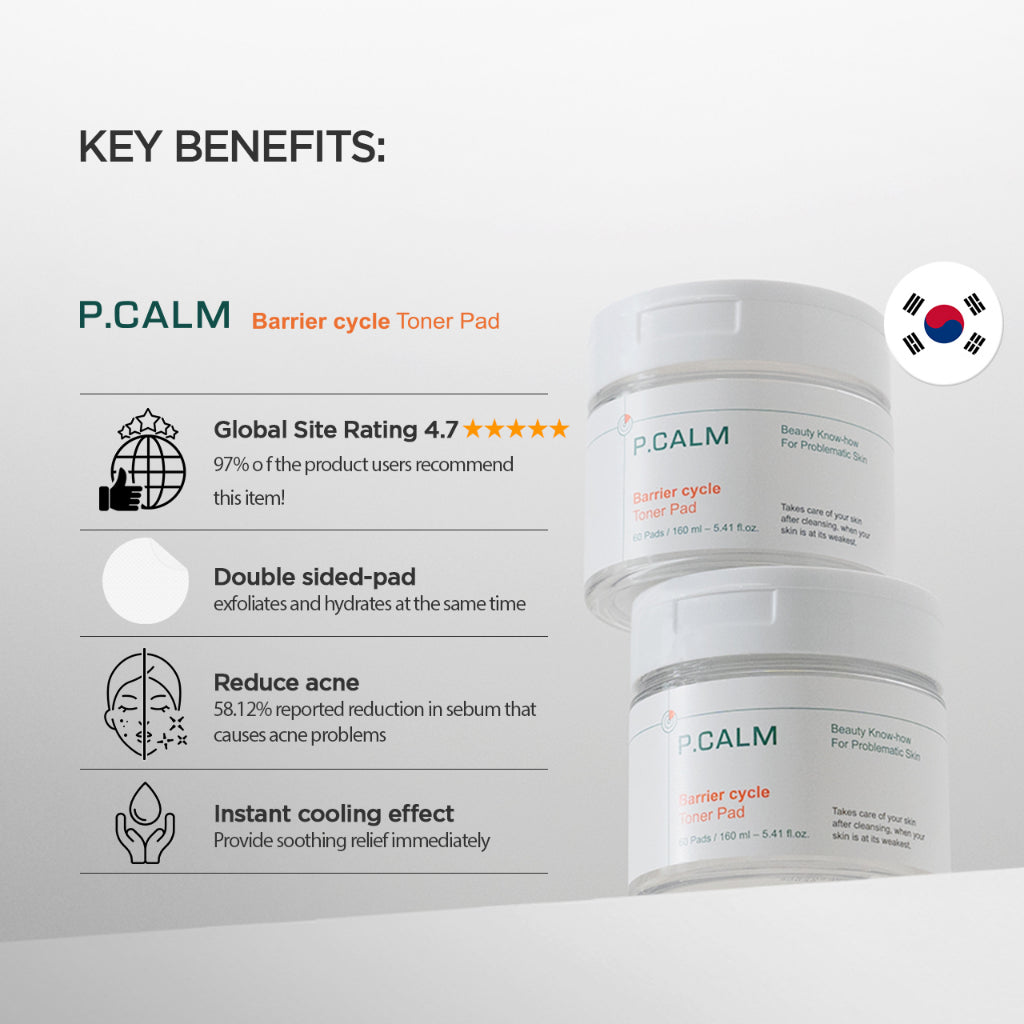 P.CALM Barrier Cycle Toner Pad 160ml 60ea - DODOSKIN