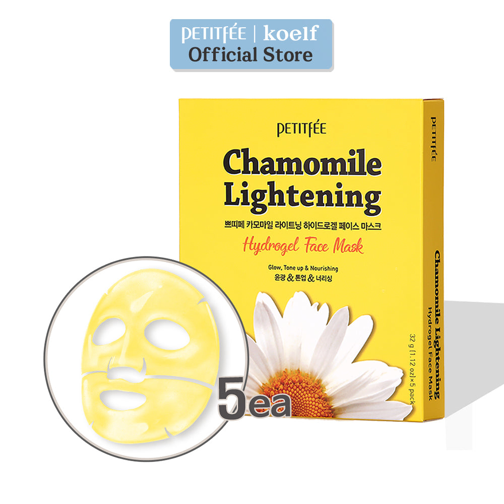 PETITFEE Chamomile Lightening Hydrogel Face Mask 5ea - DODOSKIN