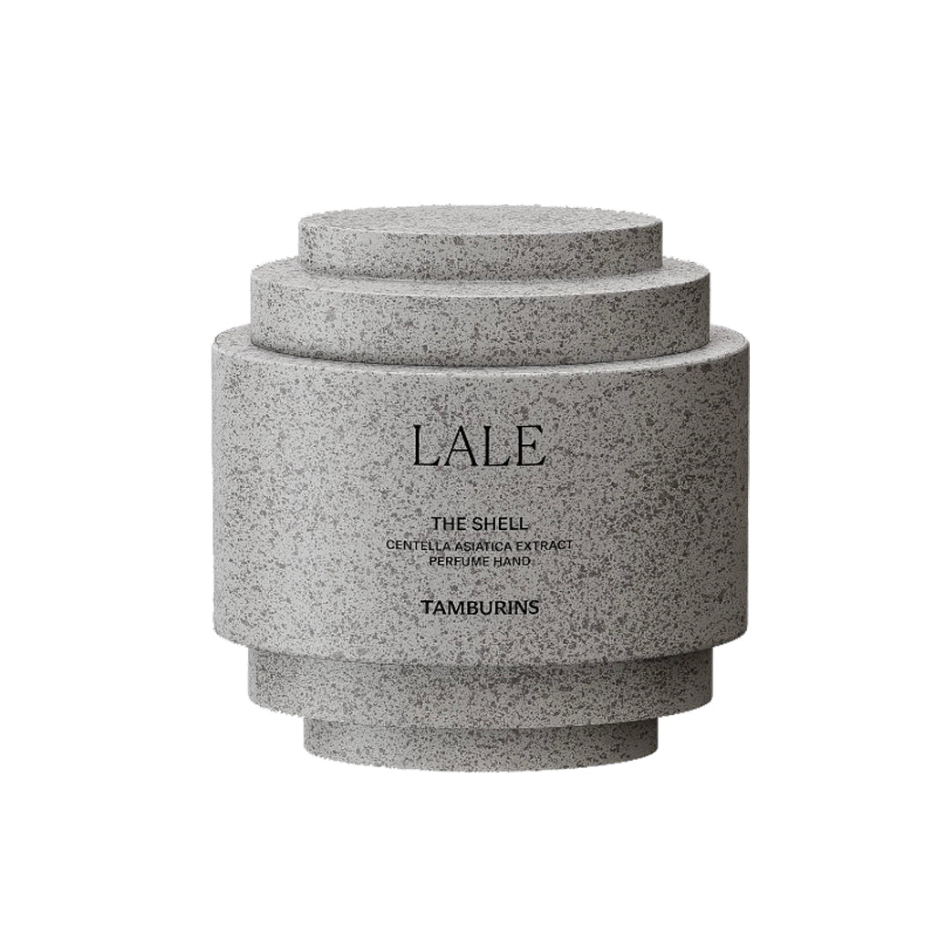 TAMBURINS PERFUME SHELL X Hand Cream - LALE 30ml: A luxurious hand cream in a stylish shell-shaped container.